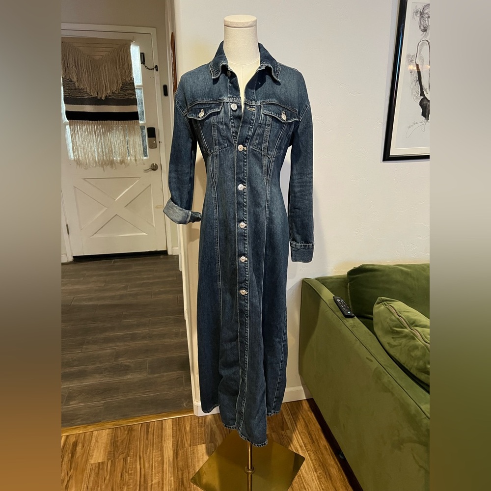 Zara Denim Long Sleeve Dress